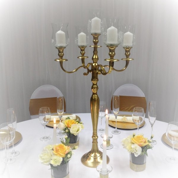 Kerzenständer gold (mieten) 80 cm