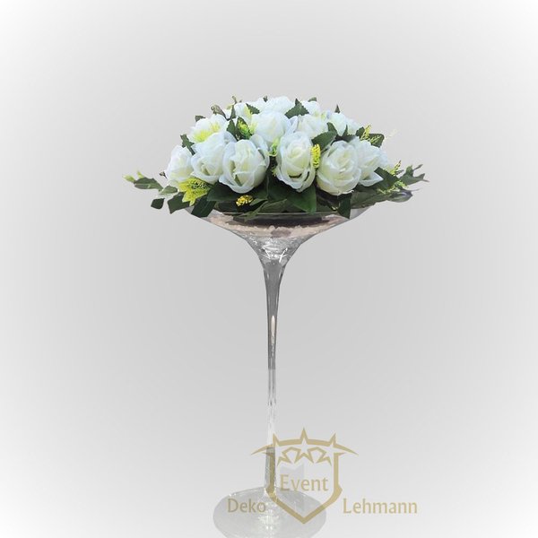 Rosenhalbkugel weiß (mieten) 30 cm